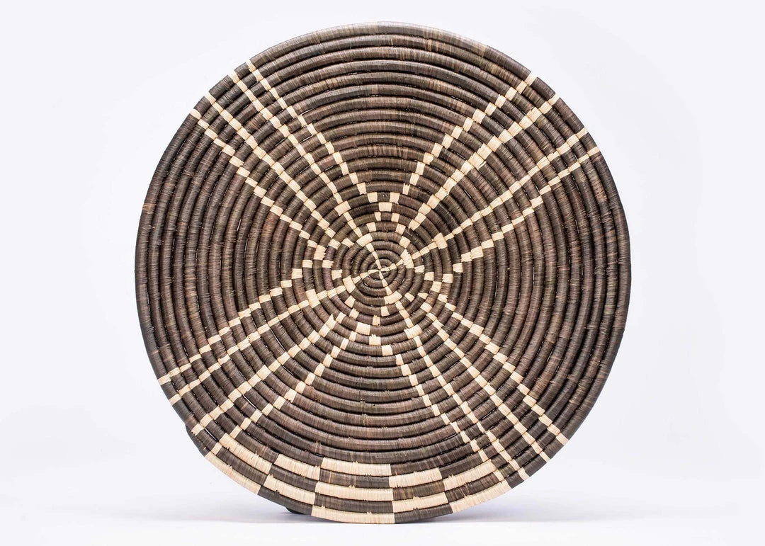 KAZI Home Goods Large Cocoa Sanaa Woven Wall Plate 3 KAZI Home Goods Large Cocoa Sanaa Woven Wall Plate