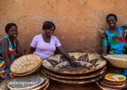 KAZI Home Goods Large Cocoa Sanaa Woven Wall Plate 16 KAZI Home Goods Large Cocoa Sanaa Woven Wall Plate