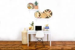 KAZI Large Lilac + Neutrals Tabia Woven Wall Plate