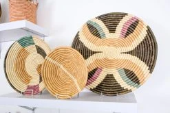 KAZI Large Lilac + Neutrals Tabia Woven Wall Plate