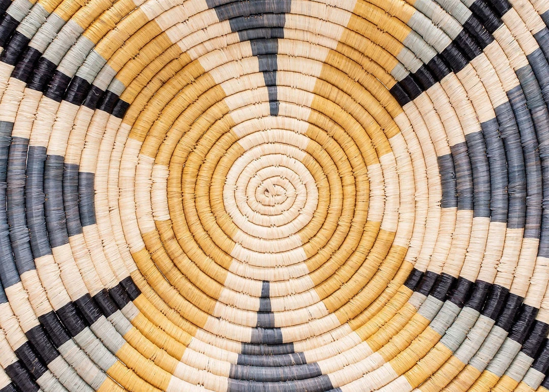 KAZI Large Opal Gray + Mustard Tabia Wall Plate Home Goods 6 KAZI Large Opal Gray + Mustard Tabia Wall Plate Home Goods