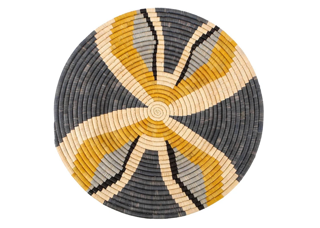 KAZI Large Opal Gray + Mustard Tabia Wall Plate Home Goods 3 KAZI Large Opal Gray + Mustard Tabia Wall Plate Home Goods