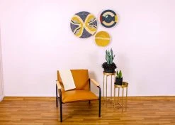 KAZI Large Opal Gray + Mustard Tabia Wall Plate Home Goods 8 KAZI Large Opal Gray + Mustard Tabia Wall Plate Home Goods