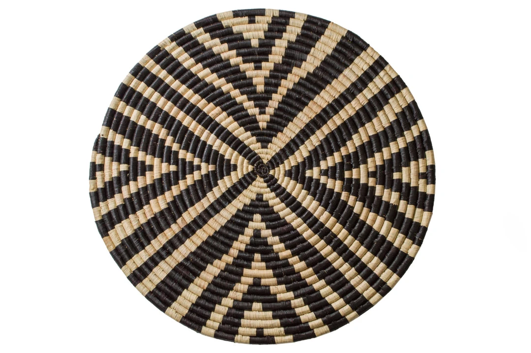 KAZI Black + Natural Geo Wall Basket 3 KAZI Black + Natural Geo Wall Basket