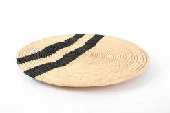 KAZI Black Double Striped Woven Wall Plate 7 KAZI Black Double Striped Woven Wall Plate