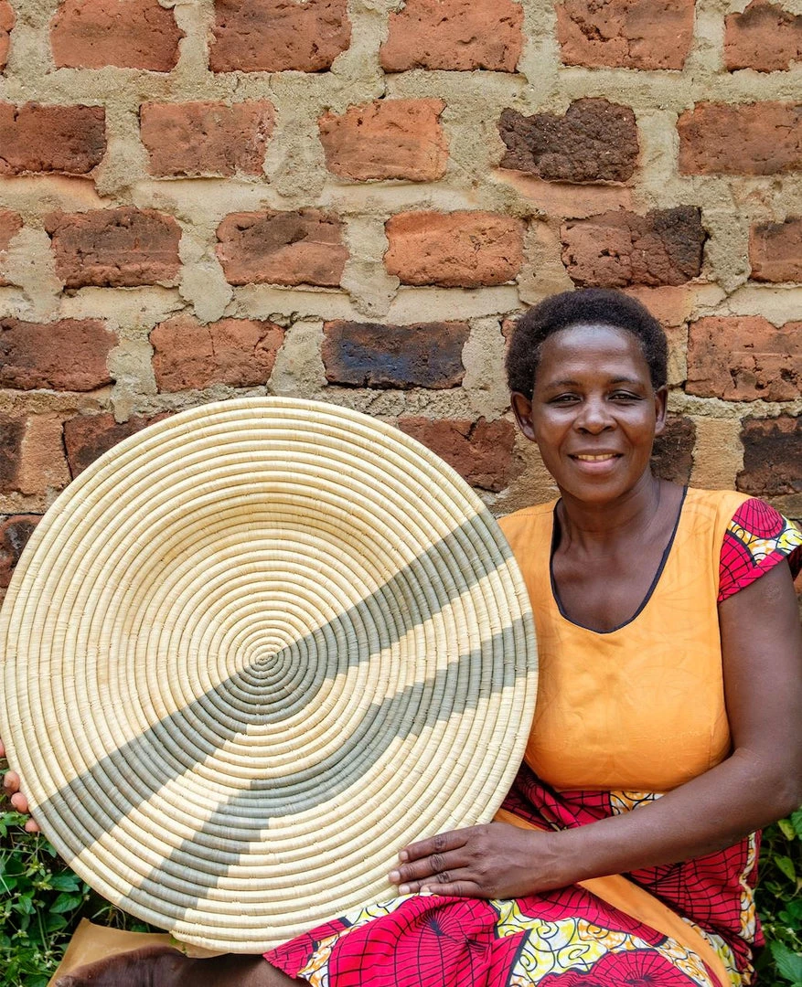 KAZI Gray Double Striped Wall Plate 6 KAZI Gray Double Striped Wall Plate