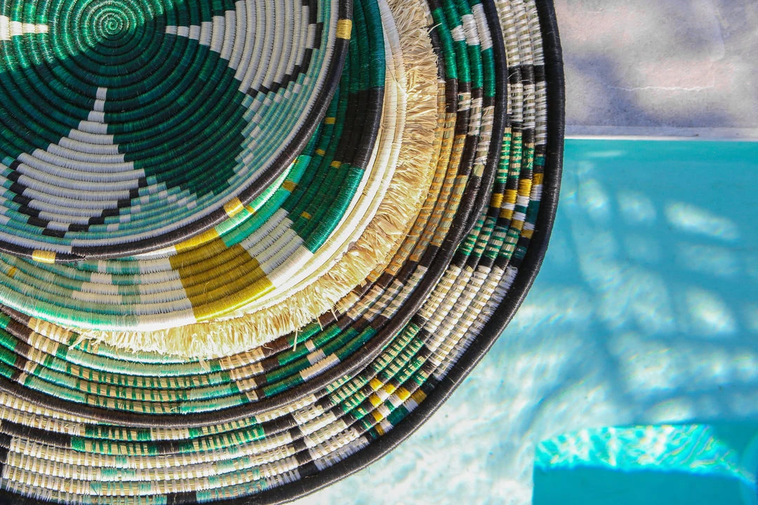 KAZI Home Goods Extra Large Ivy Fleur Plate Woven Wall Plate 7 KAZI Home Goods Extra Large Ivy Fleur Plate Woven Wall Plate