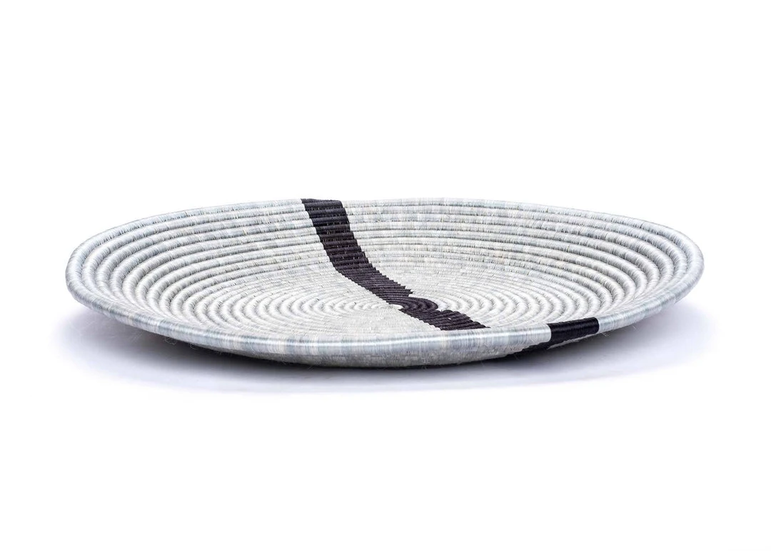 KAZI Extra Large Steeple Gray Modern Woven Wall Plate 4 KAZI Extra Large Steeple Gray Modern Woven Wall Plate