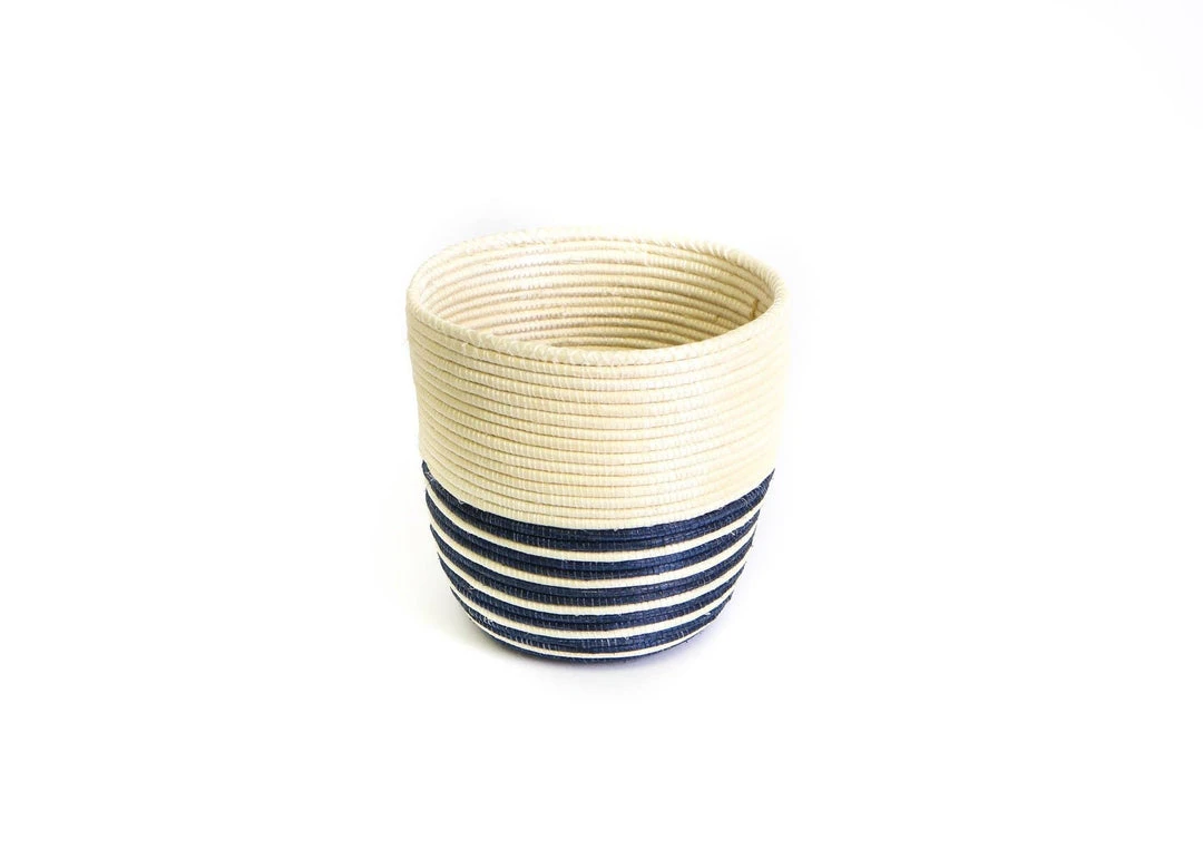 KAZI Natural + Navy Striped Planter 3 KAZI Natural + Navy Striped Planter