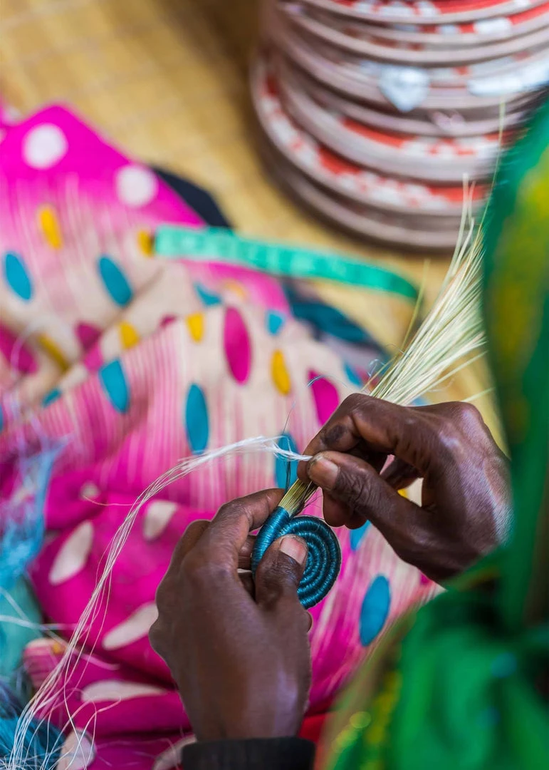 KAZI Small Black + Neon Mtoto Round Basket 6 KAZI Small Black + Neon Mtoto Round Basket