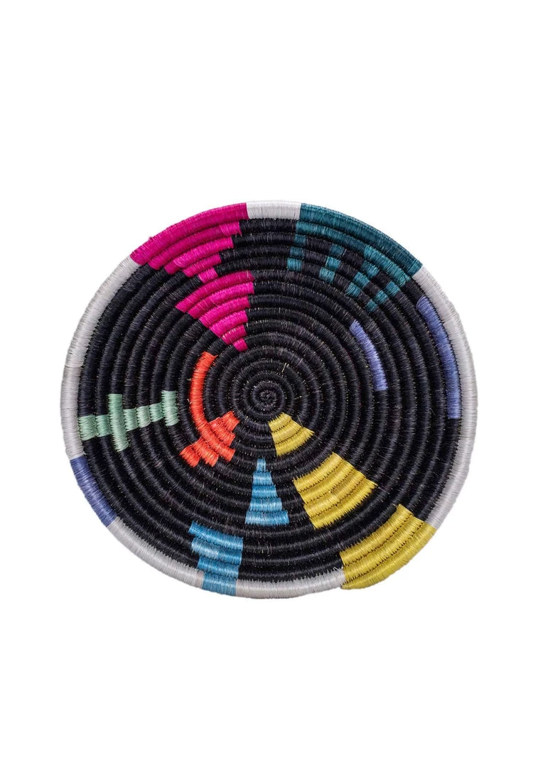 KAZI Small Black + Neon Mtoto Round Basket 3 KAZI Small Black + Neon Mtoto Round Basket