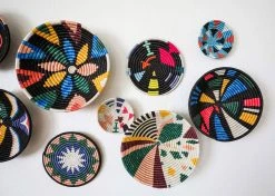 KAZI Small Black + Neon Mtoto Round Basket