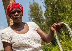 KAZI Small Black + White Fani Round Basket Home Goods