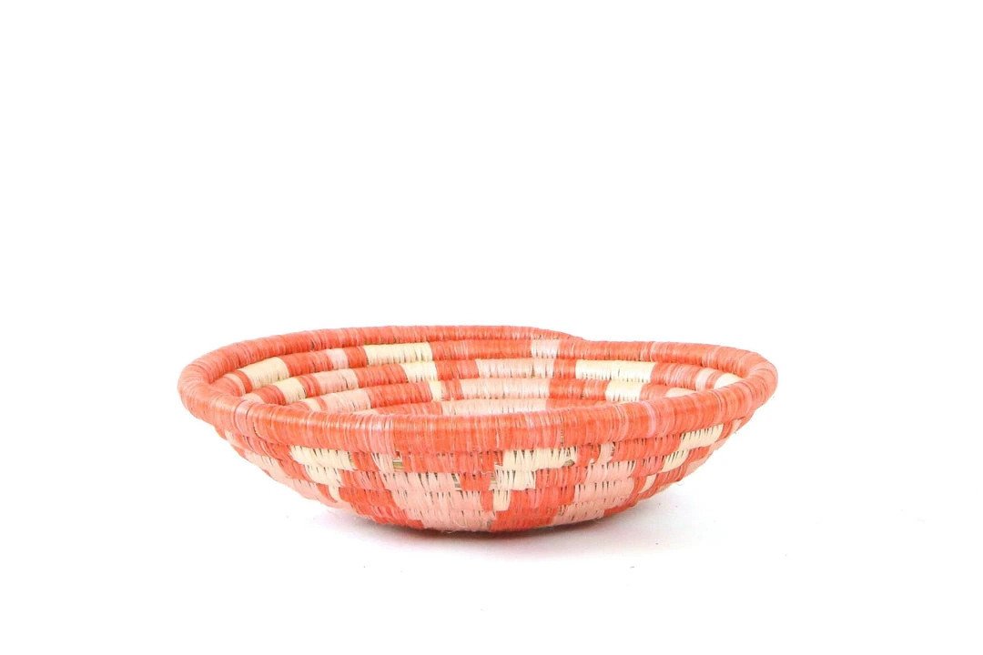 KAZI Small Coral Virunga Round Basket Home Goods 6 KAZI Small Coral Virunga Round Basket Home Goods
