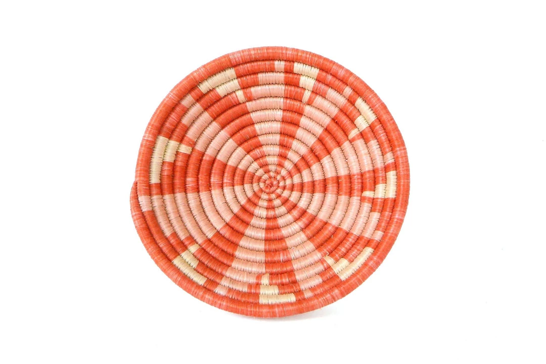 KAZI Small Coral Virunga Round Basket Home Goods 3 KAZI Small Coral Virunga Round Basket Home Goods