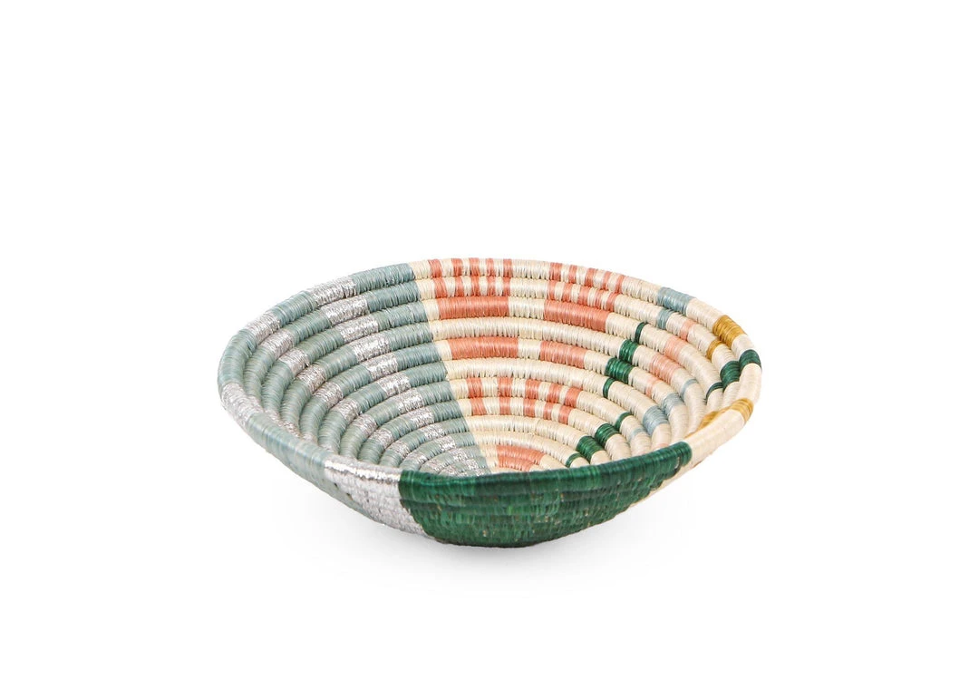 KAZI Small Metallic Floret Fani Round Basket Home Goods 6 KAZI Small Metallic Floret Fani Round Basket Home Goods