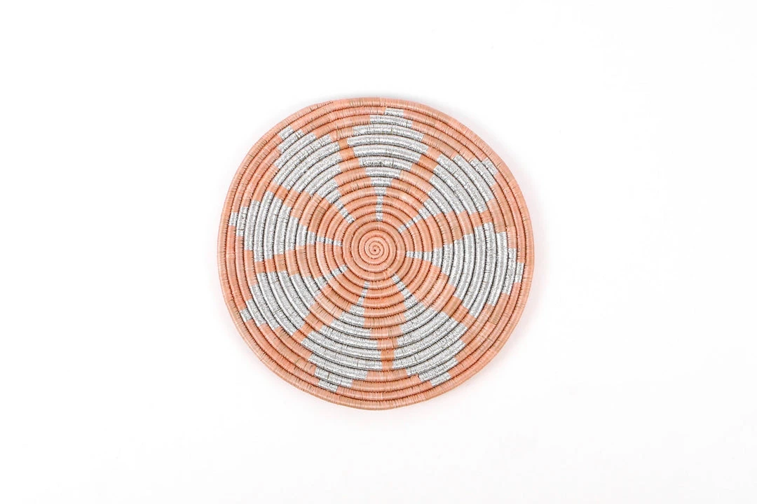 KAZI Small Metallic Peached Round Basket 3 KAZI Small Metallic Peached Round Basket