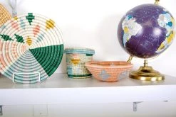 KAZI Small Metallic Peached Round Basket 9 KAZI Small Metallic Peached Round Basket