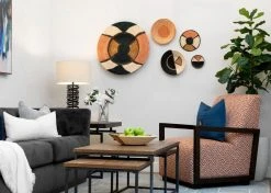 KAZI Small Peach Soleil Round Basket