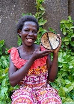 KAZI Home Goods Small Repulika Brown Round Basket