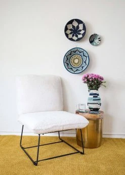 KAZI Small Silver Blue Biko Round Basket