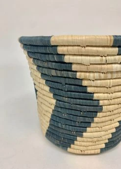 KAZI Home Goods Blue Gray Chevron Planter