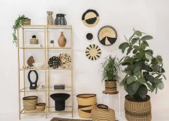 KAZI Large Striped Black Grass Planter 8 KAZI Large Striped Black Grass Planter