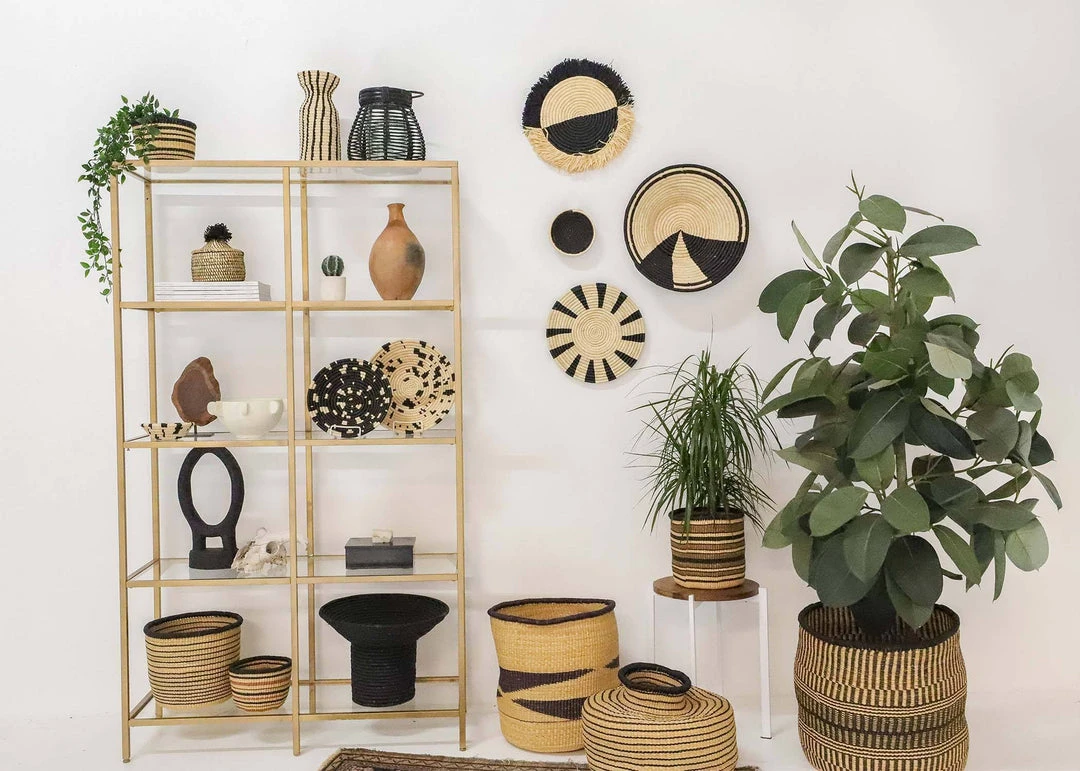 KAZI Large Striped Black Grass Planter 5 KAZI Large Striped Black Grass Planter