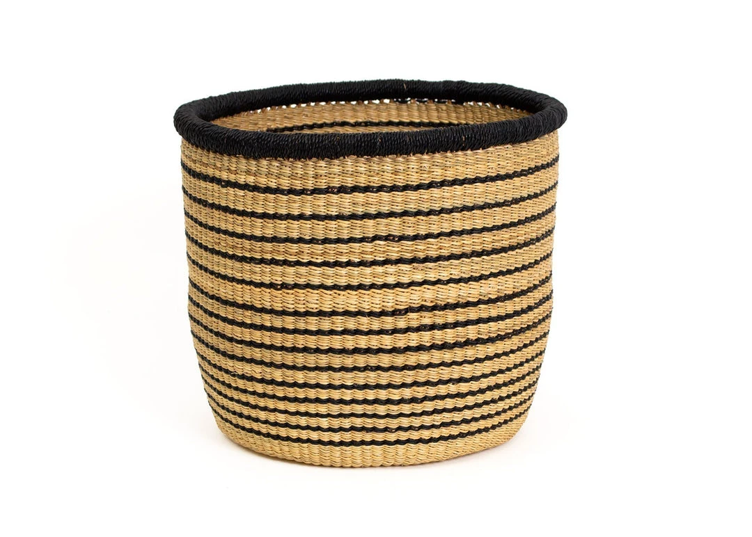 KAZI Large Striped Black Grass Planter 3 KAZI Large Striped Black Grass Planter