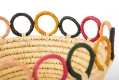 KAZI Home Goods Medium Mod Rainbow Hooped Raffia Catch All 9 KAZI Home Goods Medium Mod Rainbow Hooped Raffia Catch All