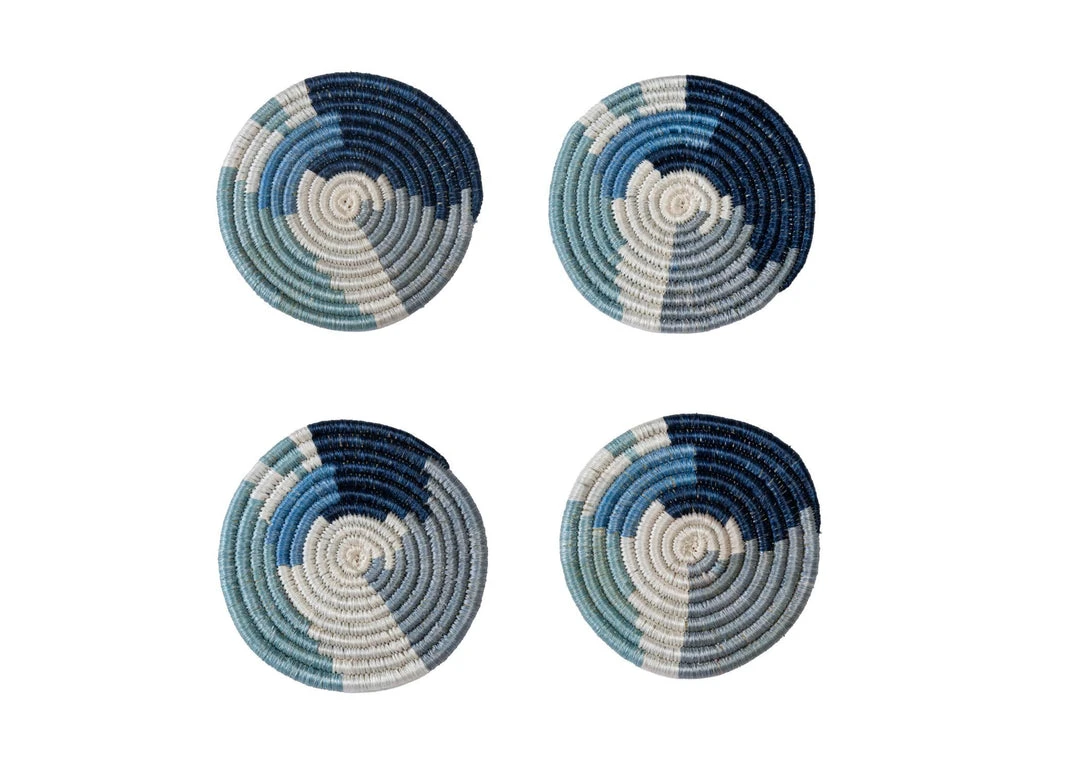 KAZI Abstract Blue Coaster Set Home Goods 3 KAZI Abstract Blue Coaster Set Home Goods