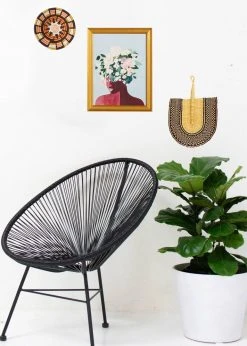 KAZI Home Goods Assorted Patterned Navy Ghanaian Fan