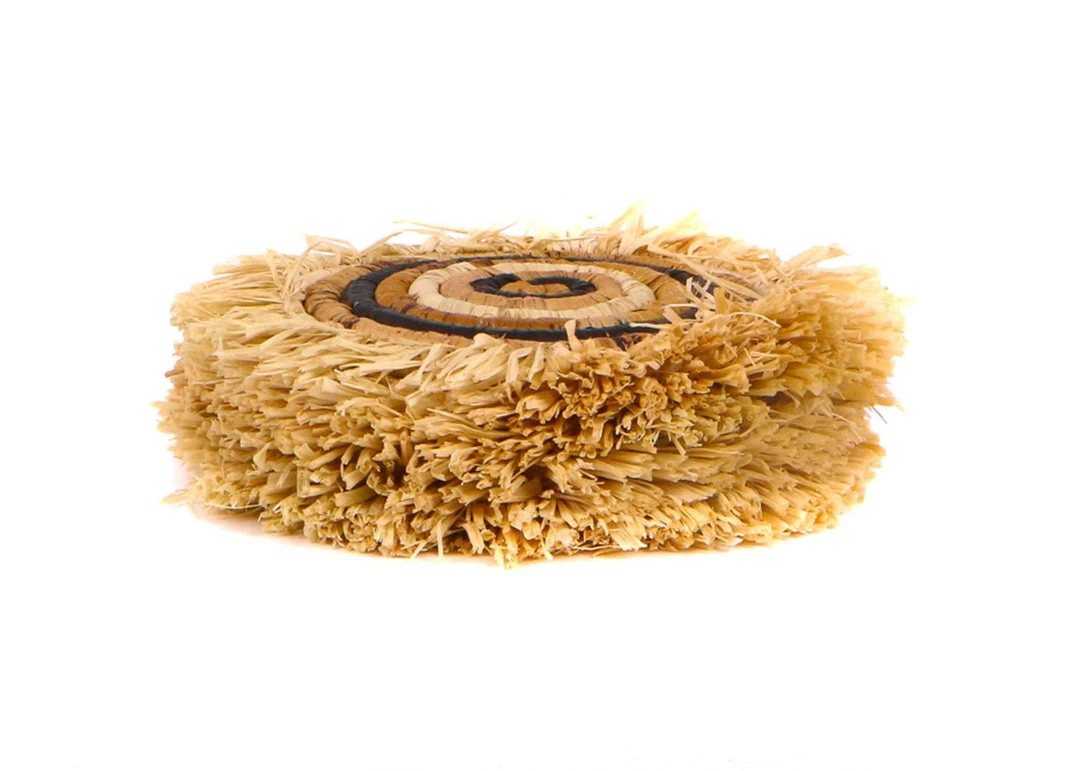 KAZI Banana Bark + Raffia Fringed Coasters Home Goods 5 KAZI Banana Bark + Raffia Fringed Coasters Home Goods