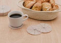 KAZI Beaded Soft Pink + Pearl Coasters 7 KAZI Beaded Soft Pink + Pearl Coasters