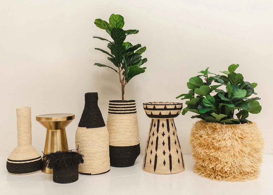 KAZI Black Fringed Large Catch All Home Goods 5 KAZI Black Fringed Large Catch All Home Goods