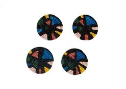 KAZI Black + Neon Mosaic Coasters Home Goods