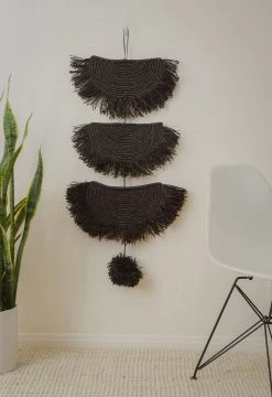 KAZI Home Goods Black Raffia Parade Mobile 8 KAZI Home Goods Black Raffia Parade Mobile