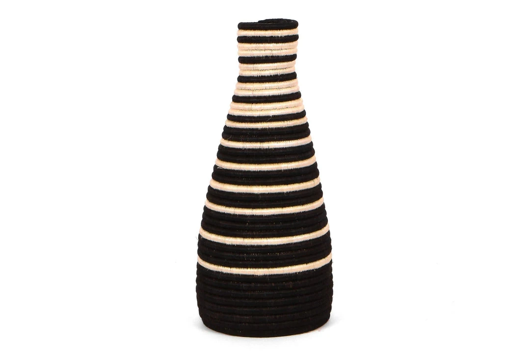KAZI Black Striped Tall Vase Fair Trade 3 KAZI Black Striped Tall Vase Fair Trade