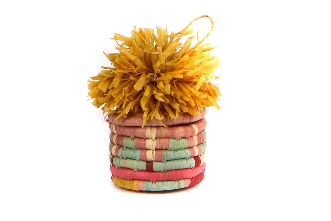 KAZI Best Sellers Blossom Pom Pom Basket Ornament 3 KAZI Best Sellers Blossom Pom Pom Basket Ornament
