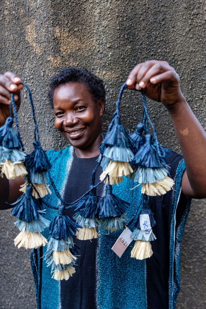 KAZI Blue Ombre Tasseled Garland Home Goods 7 KAZI Blue Ombre Tasseled Garland Home Goods