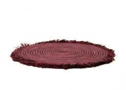 KAZI Burgundy Large Fringed Wall Charger 7 KAZI Burgundy Large Fringed Wall Charger