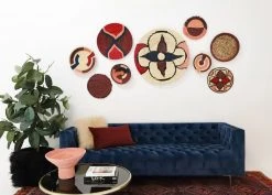 KAZI Burgundy Large Fringed Wall Charger