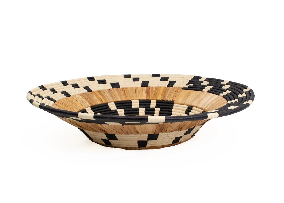 KAZI Home Goods Checkered Banana Bark Jumbo Bowl 5 KAZI Home Goods Checkered Banana Bark Jumbo Bowl