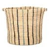 KAZI Cool Striped Raffia Floor Storage Basket