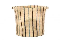 KAZI Cool Striped Raffia Floor Storage Basket