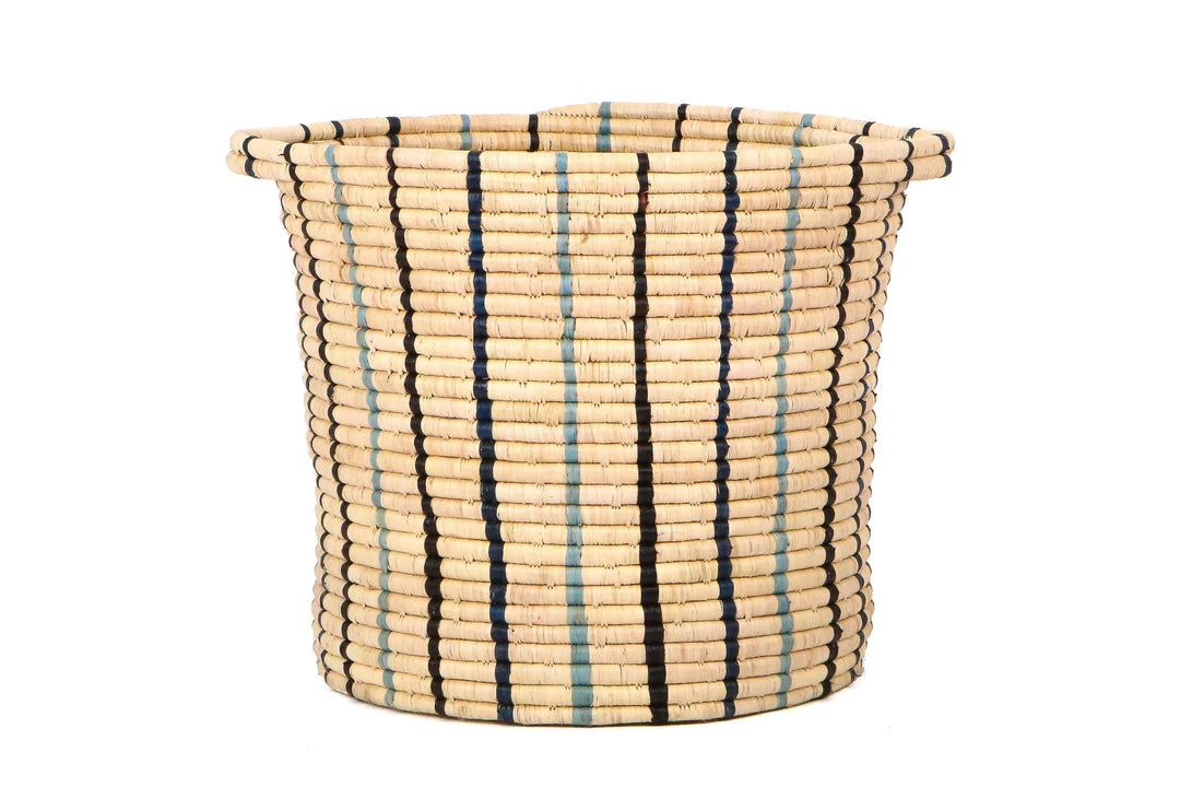 KAZI Cool Striped Raffia Floor Storage Basket 3 KAZI Cool Striped Raffia Floor Storage Basket