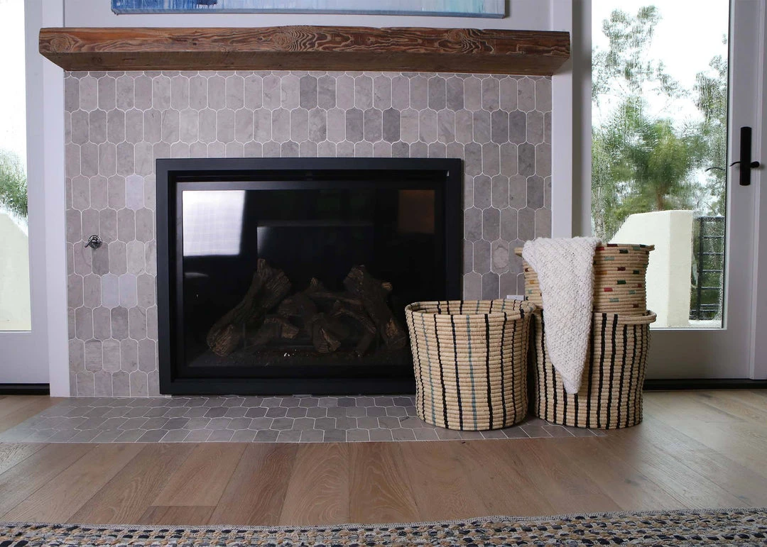 KAZI Cool Striped Raffia Floor Storage Basket 5 KAZI Cool Striped Raffia Floor Storage Basket