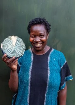 KAZI Home Goods Dash Of Blues Fringed Coasters