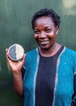 KAZI Dipped Blue Night Raffia Coaster Set 9 KAZI Dipped Blue Night Raffia Coaster Set