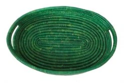 KAZI Evergreen Raffia Oval Tray Home Goods 7 KAZI Evergreen Raffia Oval Tray Home Goods